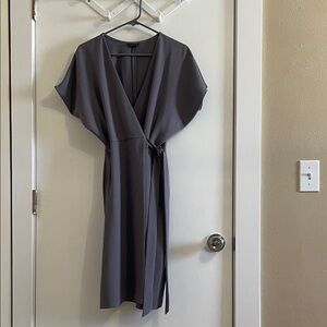 Topshop Slate Gray Midi Dress